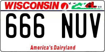 WI license plate 666NUV