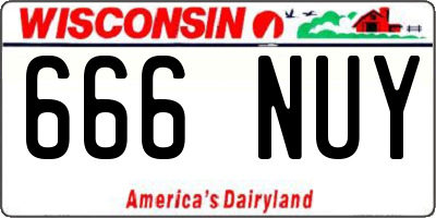 WI license plate 666NUY