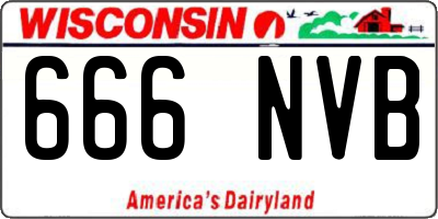 WI license plate 666NVB