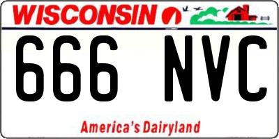 WI license plate 666NVC
