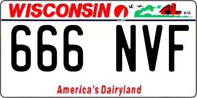 WI license plate 666NVF