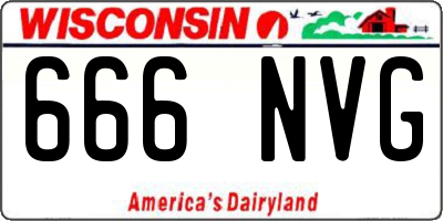 WI license plate 666NVG