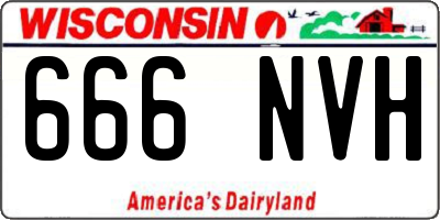 WI license plate 666NVH