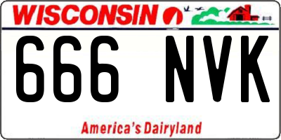 WI license plate 666NVK