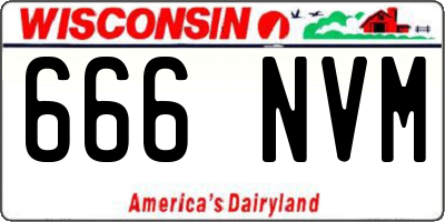 WI license plate 666NVM