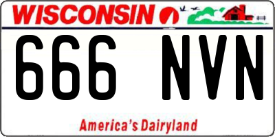 WI license plate 666NVN