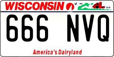 WI license plate 666NVQ