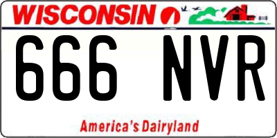 WI license plate 666NVR