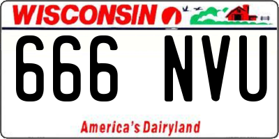 WI license plate 666NVU