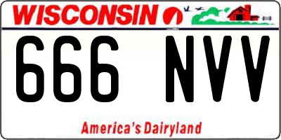 WI license plate 666NVV
