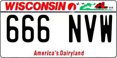 WI license plate 666NVW