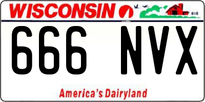 WI license plate 666NVX