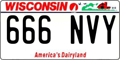 WI license plate 666NVY