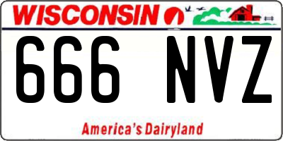 WI license plate 666NVZ