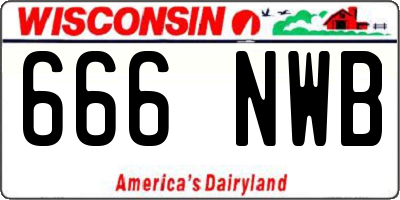 WI license plate 666NWB