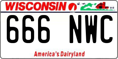 WI license plate 666NWC