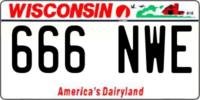 WI license plate 666NWE