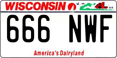 WI license plate 666NWF