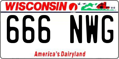 WI license plate 666NWG