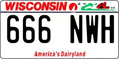 WI license plate 666NWH