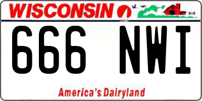 WI license plate 666NWI