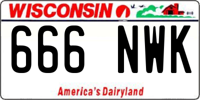 WI license plate 666NWK