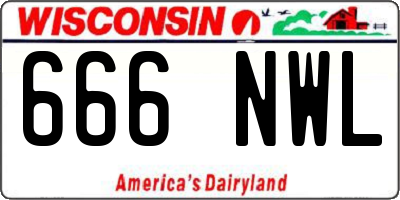 WI license plate 666NWL