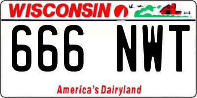 WI license plate 666NWT