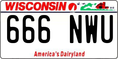 WI license plate 666NWU