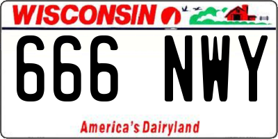 WI license plate 666NWY