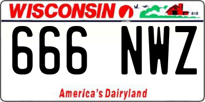 WI license plate 666NWZ