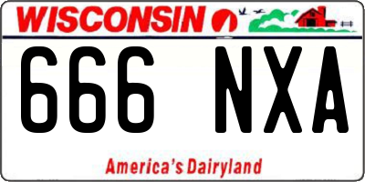 WI license plate 666NXA
