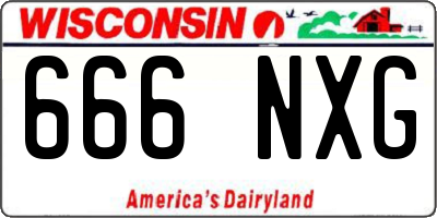 WI license plate 666NXG