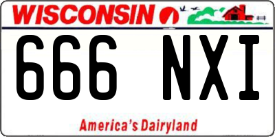 WI license plate 666NXI