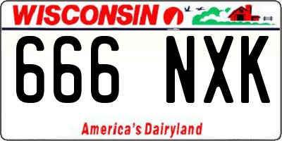 WI license plate 666NXK