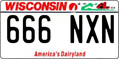 WI license plate 666NXN