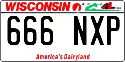 WI license plate 666NXP