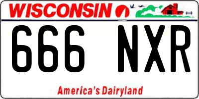 WI license plate 666NXR