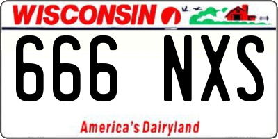 WI license plate 666NXS