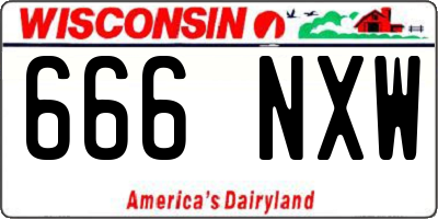 WI license plate 666NXW