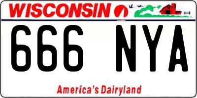 WI license plate 666NYA
