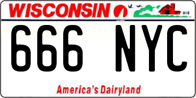 WI license plate 666NYC