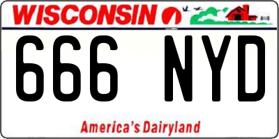 WI license plate 666NYD