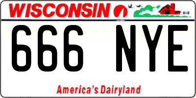 WI license plate 666NYE