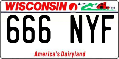 WI license plate 666NYF