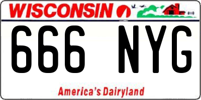 WI license plate 666NYG