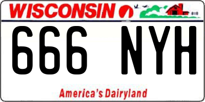 WI license plate 666NYH