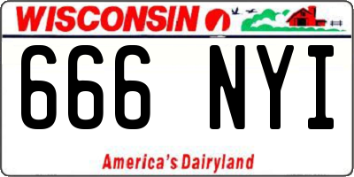 WI license plate 666NYI