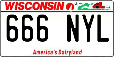 WI license plate 666NYL