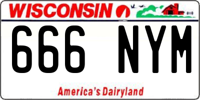 WI license plate 666NYM